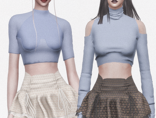 【CHARONLEE】Sos Seamstress Lace Drawstring Cake Skirt