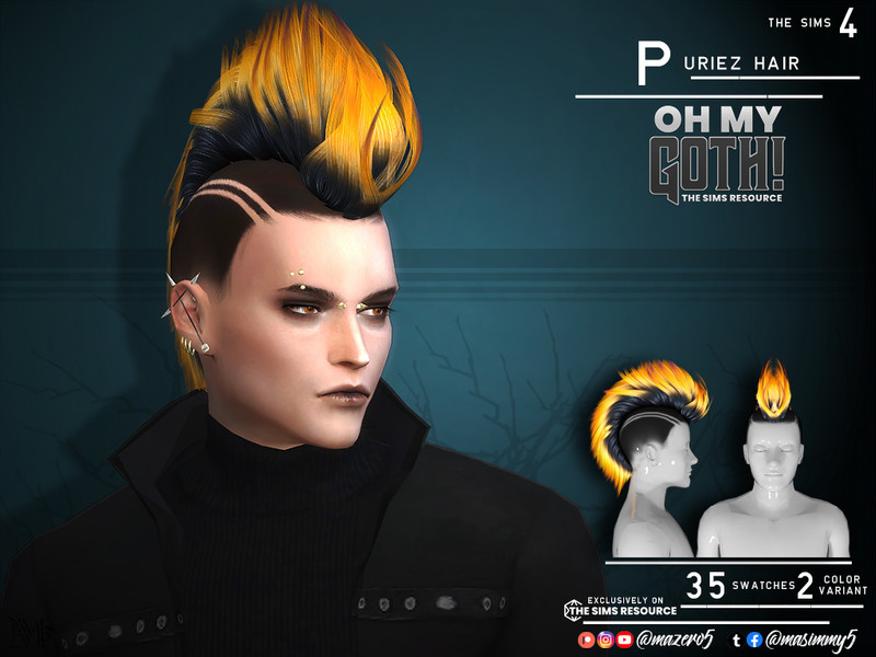 Oh My Goth Puriez Hair The Sims 4 Catalog