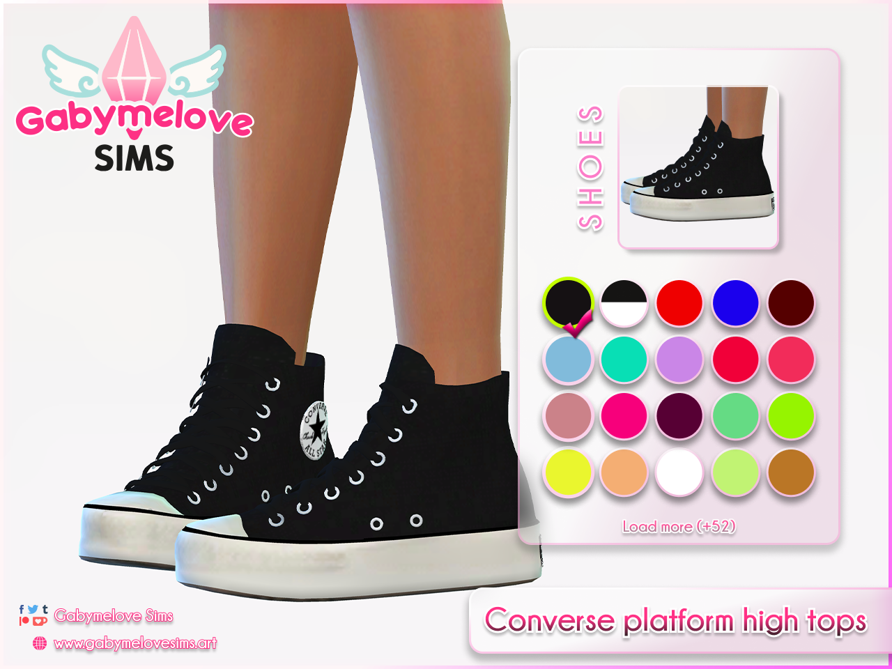 Chuck Taylor All Star Converse Platform High Top Sneakers The Sims 4