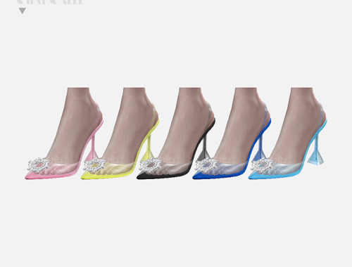 【CHARONLEE】Amina Muaddi Begum Embellished PVC Pumps