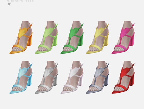 【CHARONLEE】We Love Superr Heart Strap Sandals