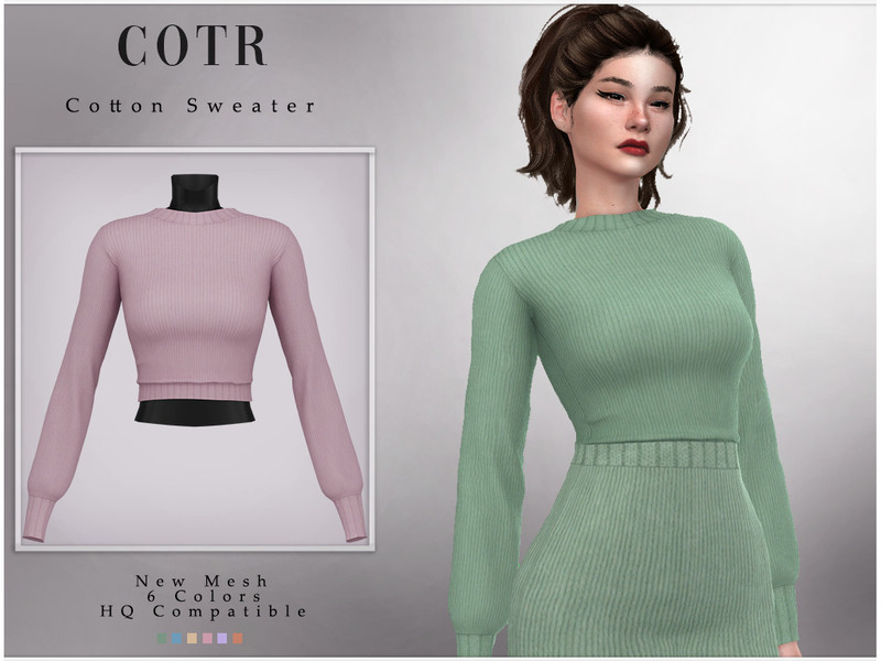 Cotton Sweater T-395 - The Sims 4 Catalog