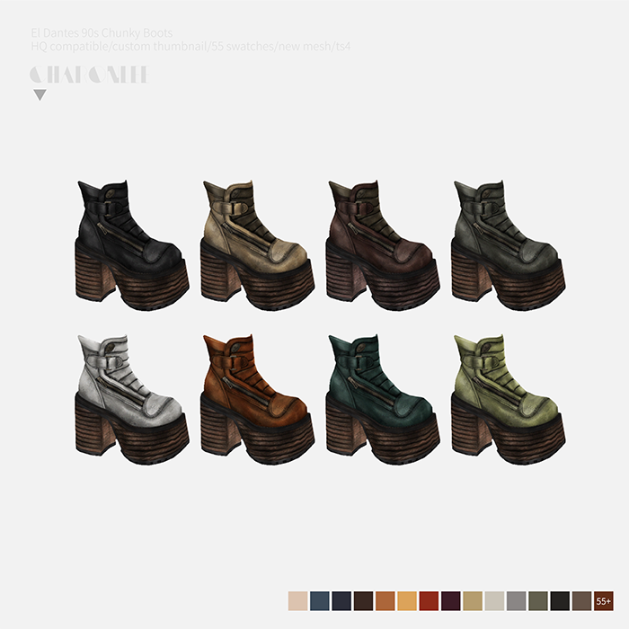 El Dantes 90s Chunky Boots - The Sims 4 Catalog