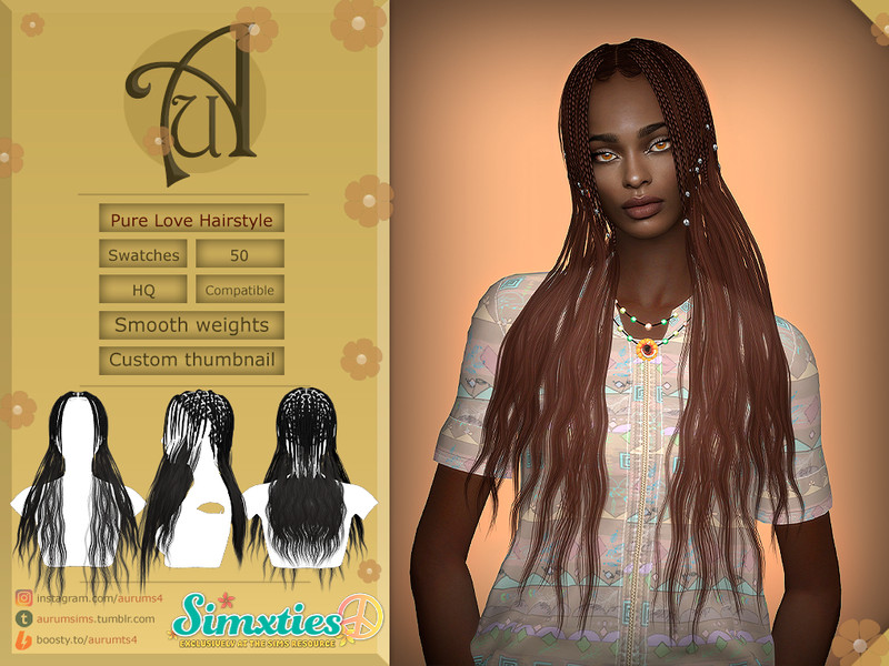 Sims 4 / Simxties Pure Love Female Hairstyle - The Sims 4 Catalog