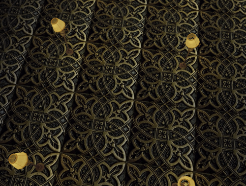 Floor tiles fireplace grate