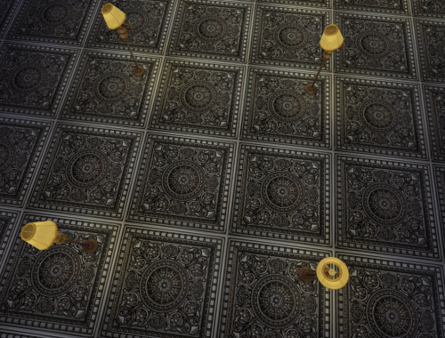 Floor tiles fireplace grate