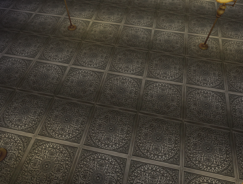 Floor tiles fireplace grate