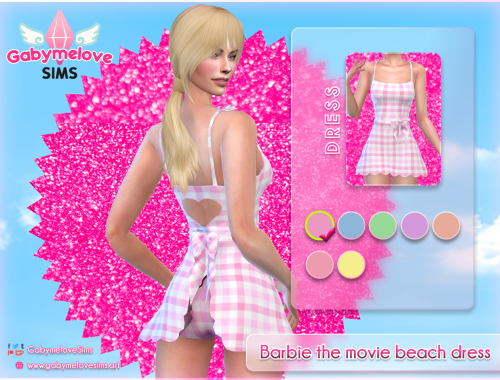 Barbie the movie pink gingham beach dress