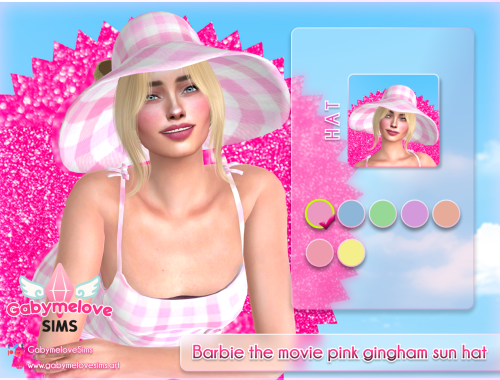 Barbie the movie pink gingham sun hat