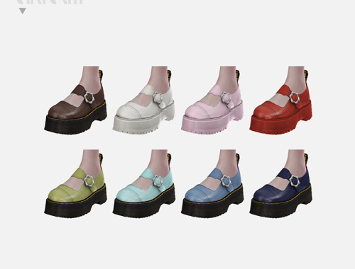 Dr Martens Addina Flower Buckle Platform Shoes
