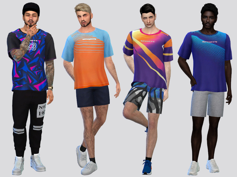 Gradient Sports Tee - The Sims 4 Catalog
