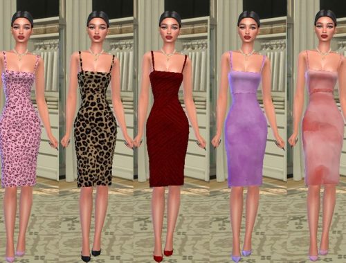 DEEP DECOLLETE MID-DRESS