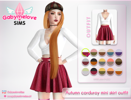 Autumn corduroy mini skirt outfit