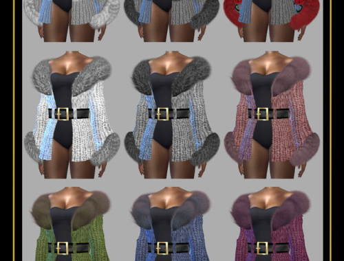 Knitted jacket with fur