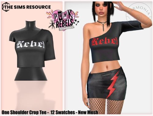 Punk Rebels One Shoulder Crop Tee