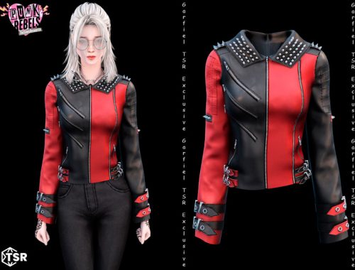 Punk rock leather jacket with studs