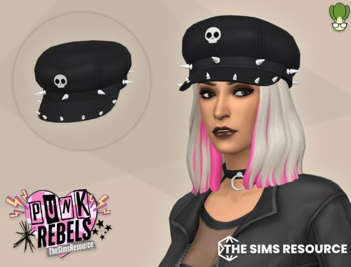 Spiky Leather Flat Cap