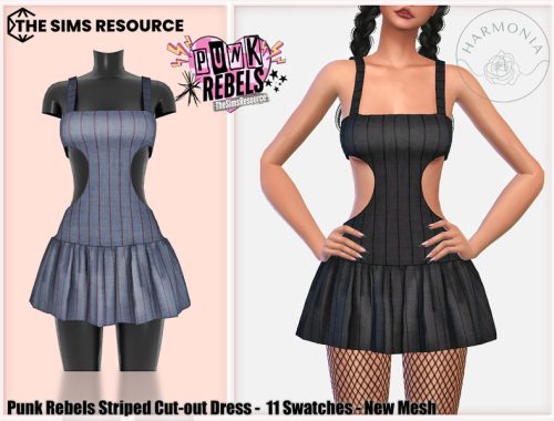 Punk Rebels Striped Cut-out Dress