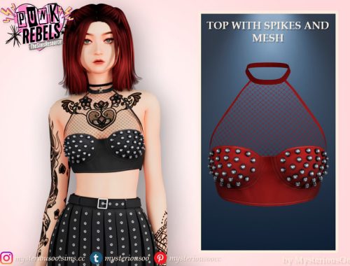 Punk Rebels - Top with spikes and mesh