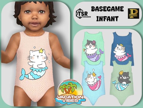 Infants Cat Mermaids Swimsuit