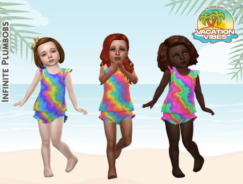 Vacation Vibes Toddler Tie Die Romper