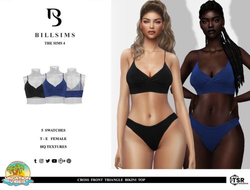 Cross Front Triangle Bikini Top