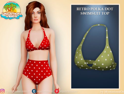Vacation Vibes - Retro polka dot swimsuit top