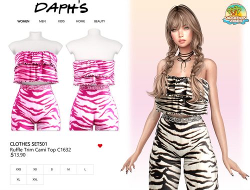 VacationVibes - Clothes SET501 - Ruffle Trim Cami Top C1632