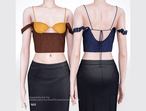 Tae Park Exposed Bra Knit Top