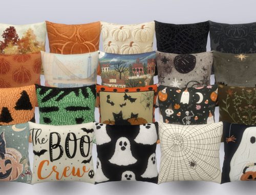 The Sims 4: Halloween Throw Pillows CC