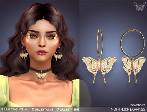 Moth Hoop Earrings