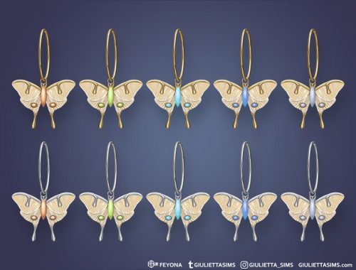 Moth Hoop Earrings