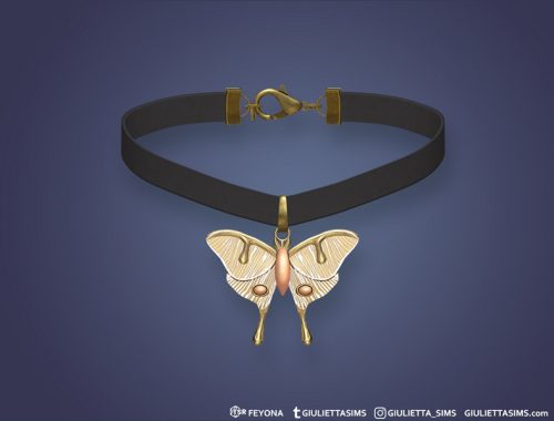 Moth Pendant Choker