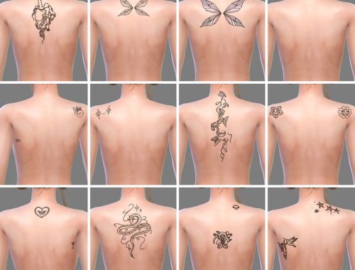 Upper Back Tattoos - 24 swatches