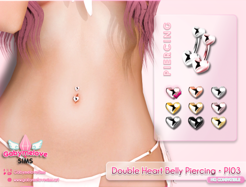 Double Heart Belly Piercing • PI03