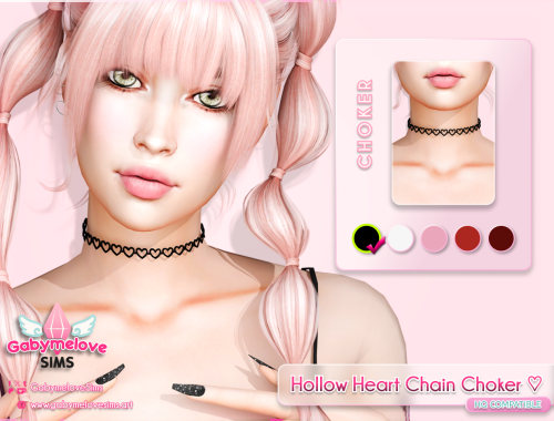 Hollow Heart Chain Choker ♡