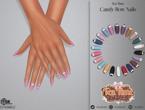 (Tea Time) Candy Bow Nails