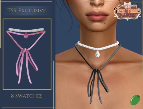 Tea Time Diamond and Bow Choker
