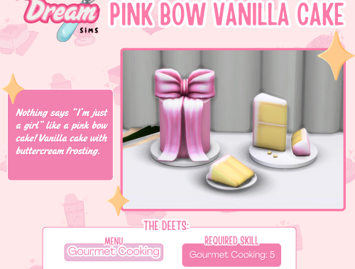 Pink Bow Vanilla Cake