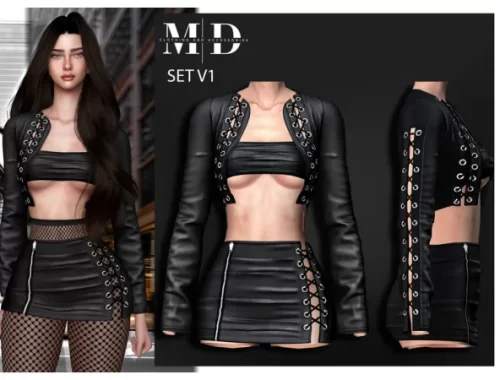 Nohelia Leather Vest And Skirt
