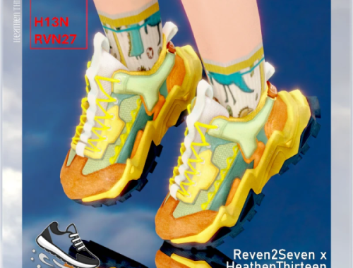 Child's Modern Streetwear Accent Mesh Athletic Sneaker By Heathenthirteen
