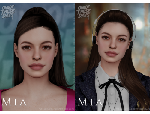 Mia (anne Hathaway) - Skin / Skinoverlay + Lipstick & Tray Files