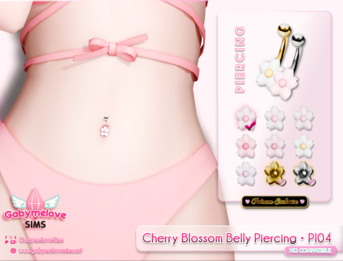 Cherry Blossom Belly Piercing • PI04 | Early Access + Exclusive Swatches (Patreon)