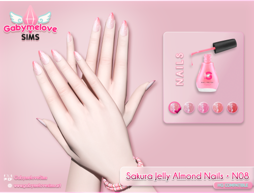 Sakura Jelly Almond Nails • N08