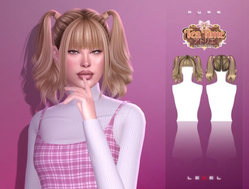 LEXEL - Pupa medium curly pigtails with bang (adult hairstyle)