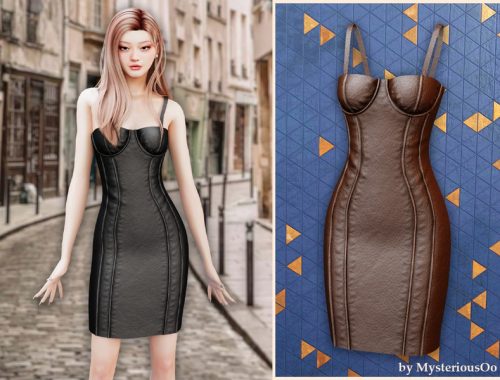 Sleek leather bodycon dress