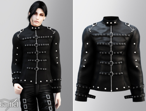 Adult - Dark Industrial Jacket With Straps And Stud Details By Garfiel