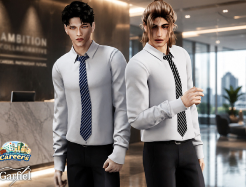 Adult - Professional Office Shirt And Tie Set For Business Looks By Garfiel