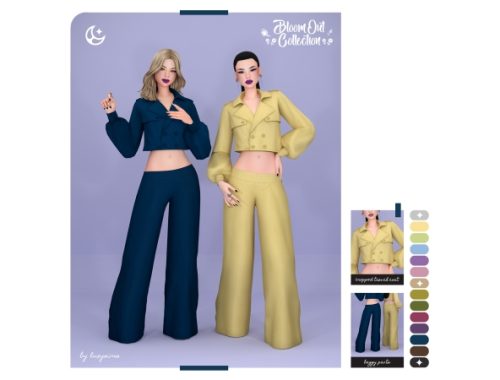 Cropped Trench Coat + Baggy Pants - Bloom Out Collection