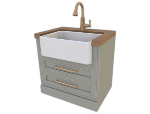 Comiko - Modern Farm Kitchen Sink Wood Countertop